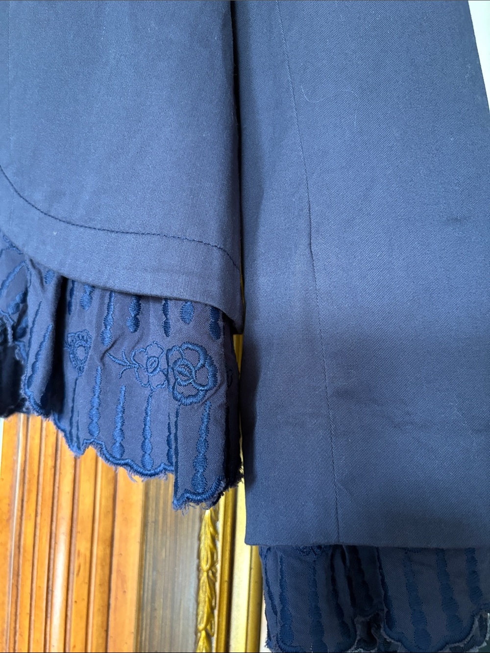 SUNDANCE Carolina Ruffle Military Velvet Blazer - Picture 5 of 12